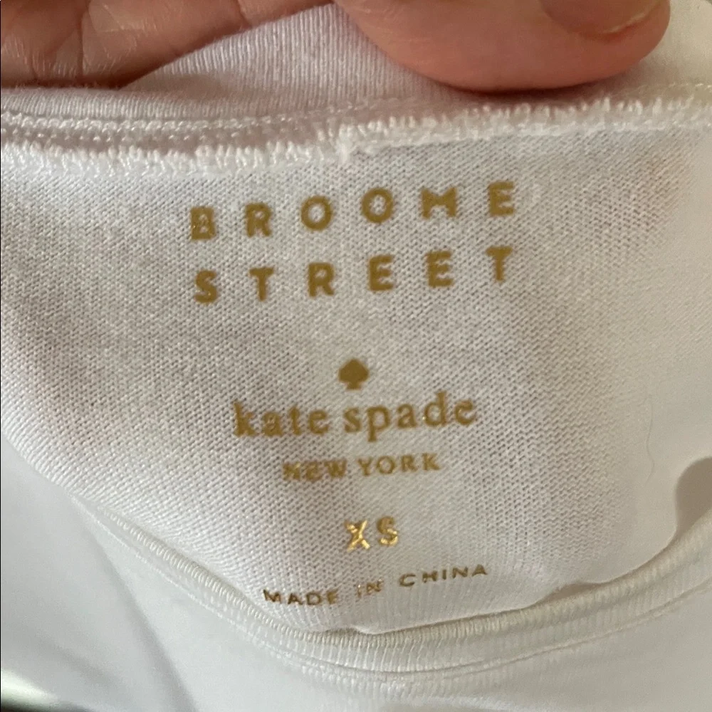 Kate Spade White Eyelet Peplum Blouse/top part t-shirt material. - Picture 2 of 4